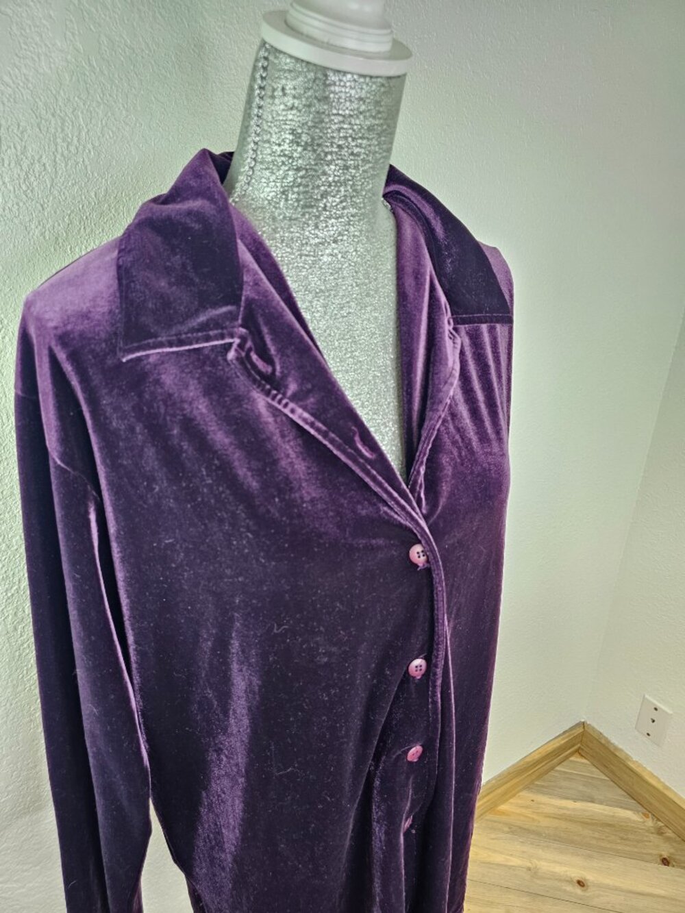 Bechamel Vintage Velvet Button Down Shirt